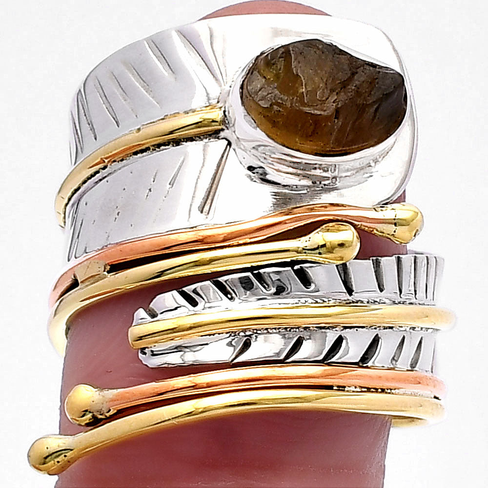 Two Tone Adjustable - Rare Kornerupine Rough Ring size-8 R-1523 SDR223975