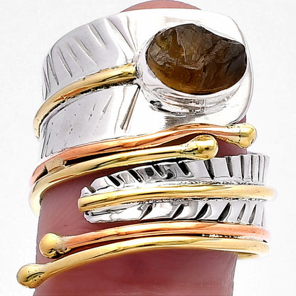 Two Tone Adjustable - Rare Kornerupine Rough Ring size-8 R-1523 SDR223975