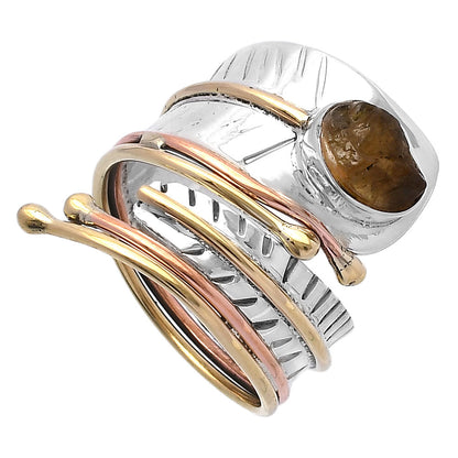 Two Tone Adjustable - Rare Kornerupine Rough Ring size-8 R-1523 SDR223975