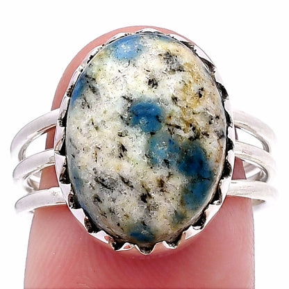 Natural K2 Blue - Azurite In Quartz Ring size-8 R-1210 SDR224274