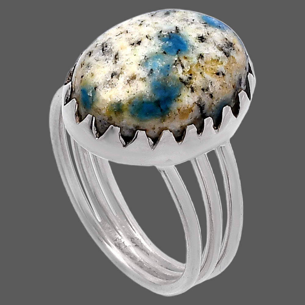 Natural K2 Blue - Azurite In Quartz Ring size-8 R-1210 SDR224274