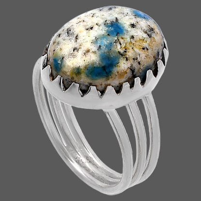 Natural K2 Blue - Azurite In Quartz Ring size-8 R-1210 SDR224274