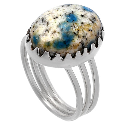 Natural K2 Blue - Azurite In Quartz Ring size-8 R-1210 SDR224274