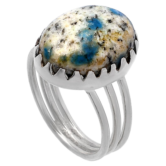 Natural K2 Blue - Azurite In Quartz Ring size-8 R-1210 SDR224274