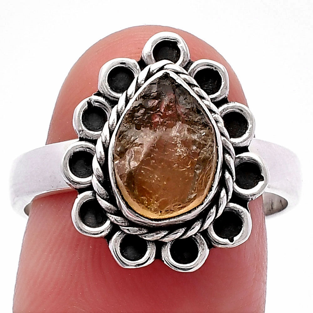 Natural Yellow Scapolite Rough Ring size-8.5 R-1256 SDR224319