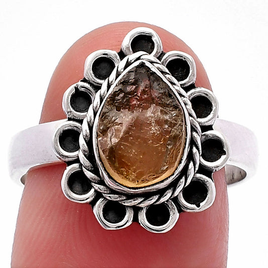 Natural Yellow Scapolite Rough Ring size-8.5 R-1256 SDR224319