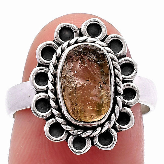 Natural Yellow Scapolite Rough Ring size-7.5 R-1256 SDR224320