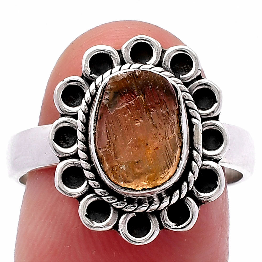 Natural Yellow Scapolite Rough Ring size-8.5 R-1256 SDR224323