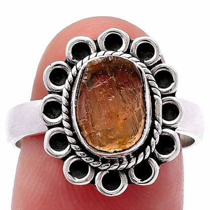 Natural Yellow Scapolite Rough Ring size-8.5 R-1256 SDR224323