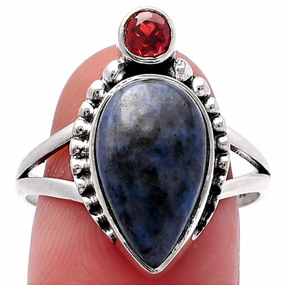 Dumortierite Quartz & Garnet Ring size-9.5 R-1267 SDR224351