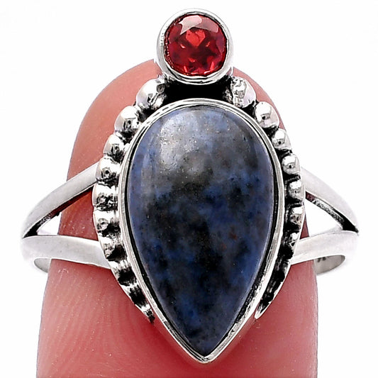 Dumortierite Quartz & Garnet Ring size-9.5 R-1267 SDR224351
