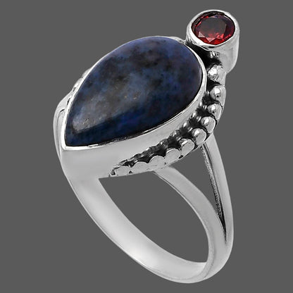 Dumortierite Quartz & Garnet Ring size-9.5 R-1267 SDR224351