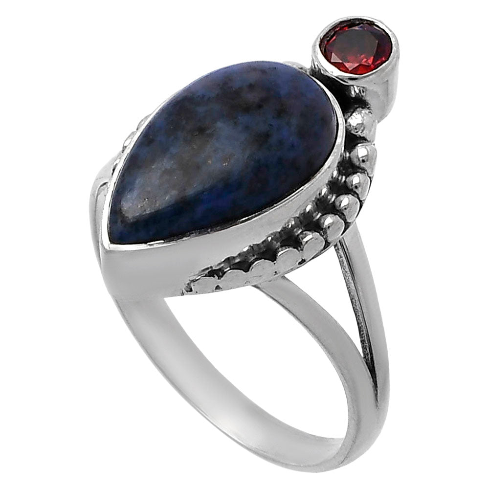 Dumortierite Quartz & Garnet Ring size-9.5 R-1267 SDR224351