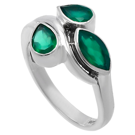 Natural Green Onyx Ring size-6 R-1025 SDR224413