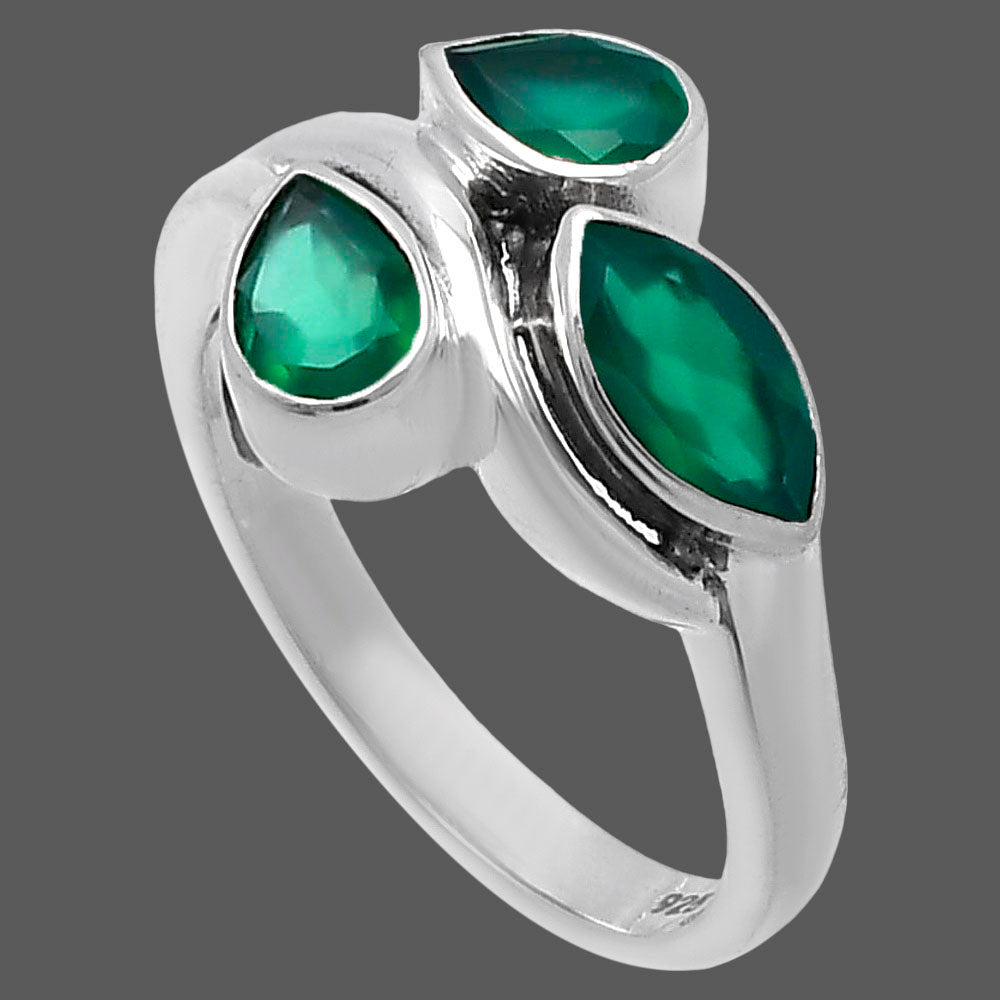 Natural Green Onyx Ring size-6 R-1025 SDR224416