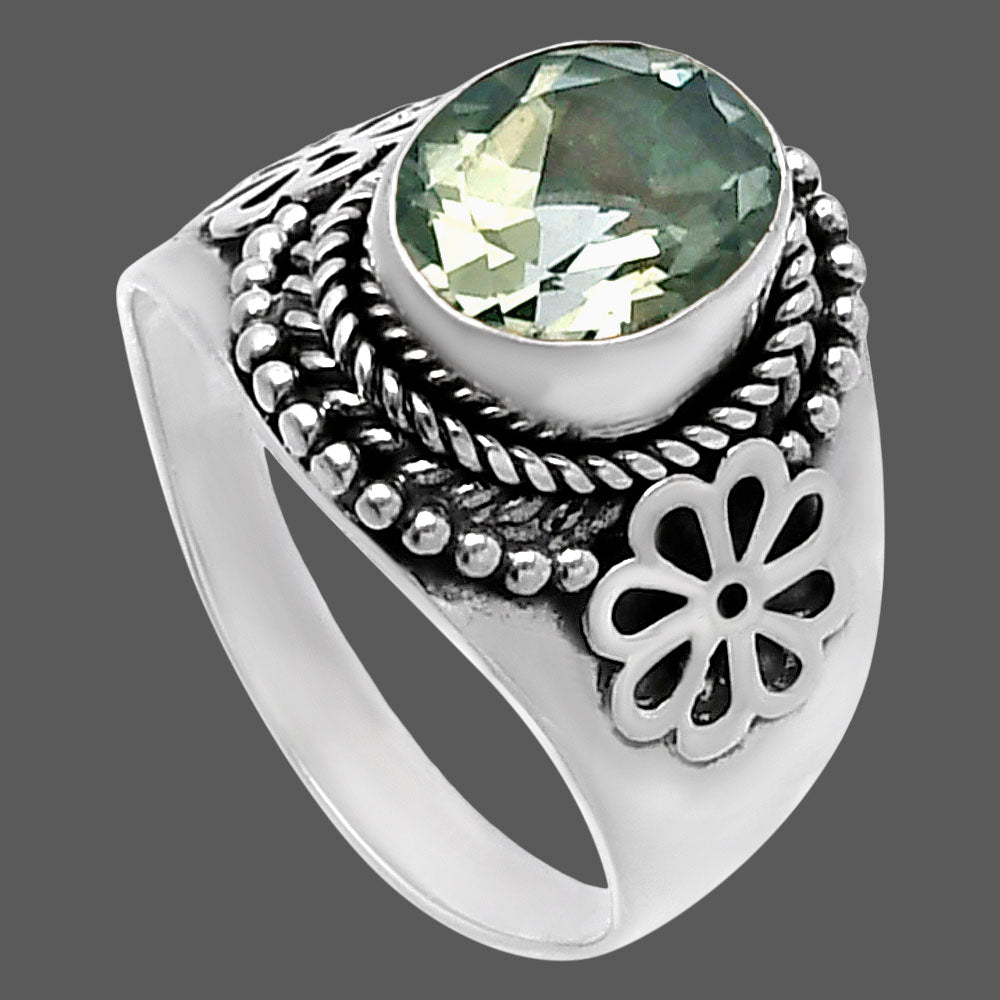 Prasiolite (Green Amethyst) - Brazil Ring size-9 R-1541 SDR224611