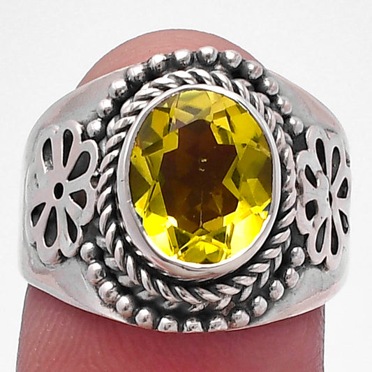 Natural Lemon Quartz Ring size-7 R-1541 SDR224625