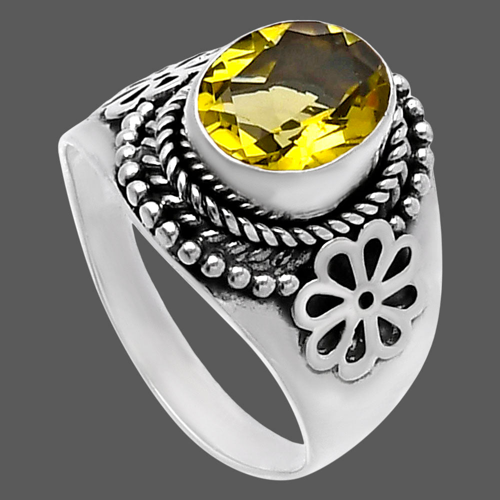 Natural Lemon Quartz Ring size-7 R-1541 SDR224625