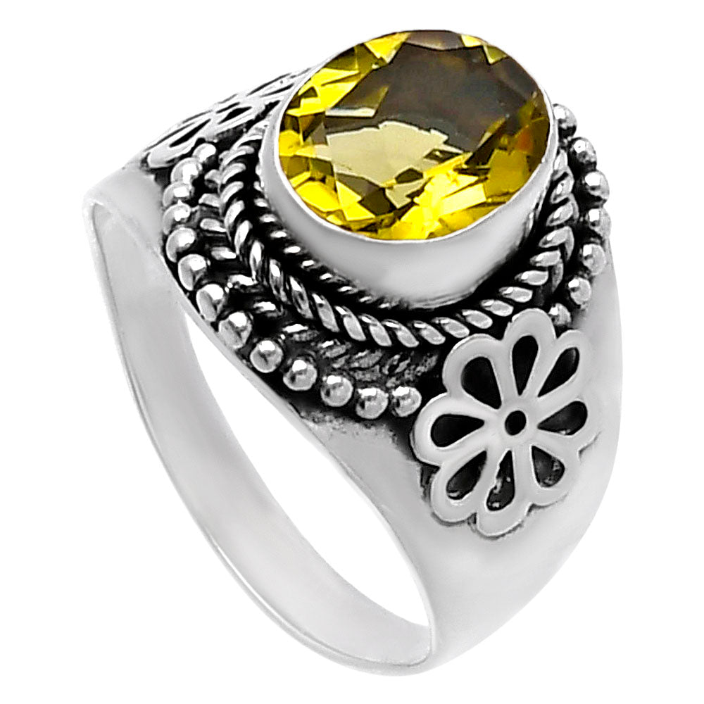 Natural Lemon Quartz Ring size-7 R-1541 SDR224625