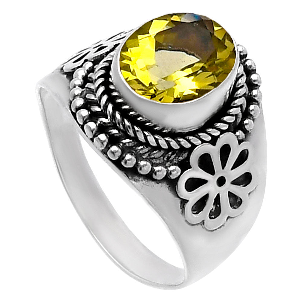Natural Lemon Quartz Ring size-7 R-1541 SDR224629