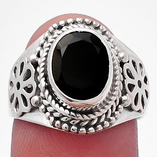 Natural Black Onyx - Brazil Ring size-7.5 R-1541 SDR224641