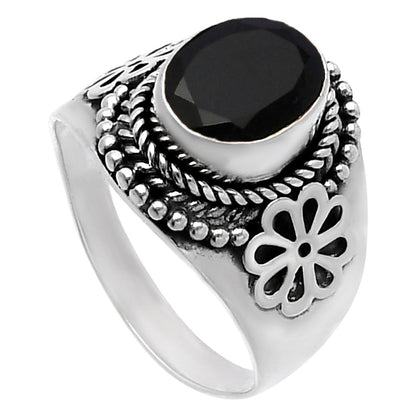 Natural Black Onyx - Brazil Ring size-7.5 R-1541 SDR224641