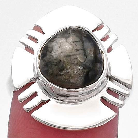 Natural Mexican Cabbing Fossil Ring size-7 R-1240 SDR224702