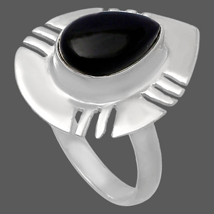 Natural Black Onyx - Brazil Ring size-8 R-1240 SDR224726