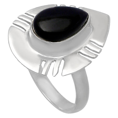 Natural Black Onyx - Brazil Ring size-8 R-1240 SDR224726