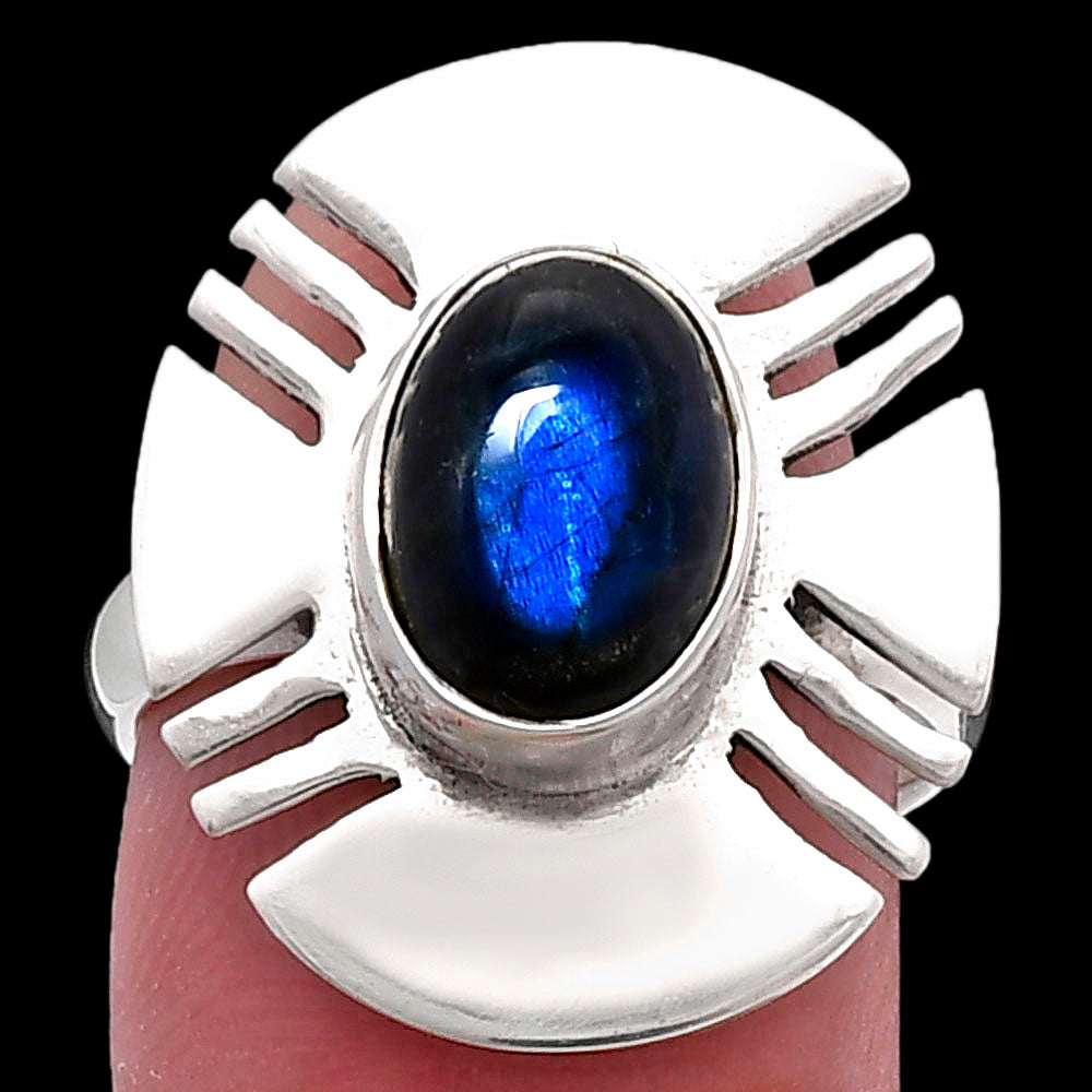 Blue Fire Labradorite - Madagascar Ring size-7 R-1240 SDR224731