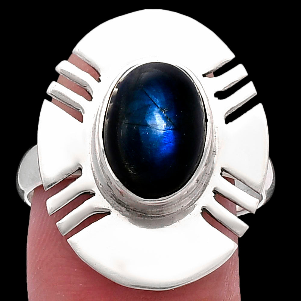 Blue Fire Labradorite - Madagascar Ring size-8.5 R-1240 SDR224735