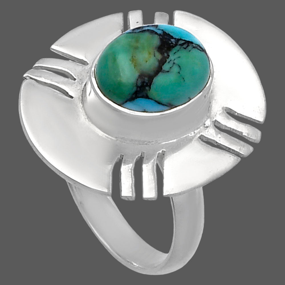Lucky Charm Tibetan Turquoise Ring size-6.5 R-1240 SDR224746
