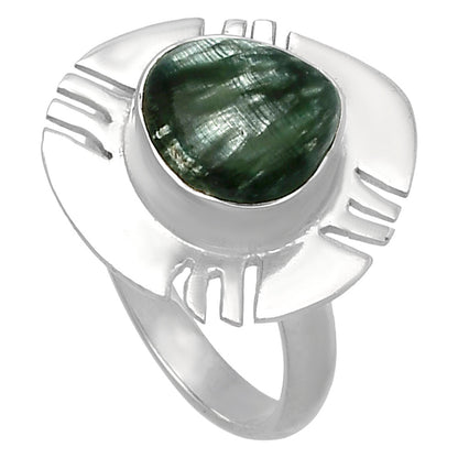 Natural Russian Seraphinite Ring size-7 R-1240 SDR224752