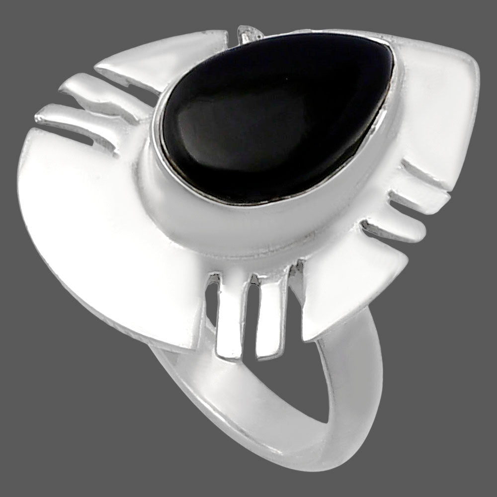 Natural Black Onyx - Brazil Ring size-6 R-1240 SDR224757