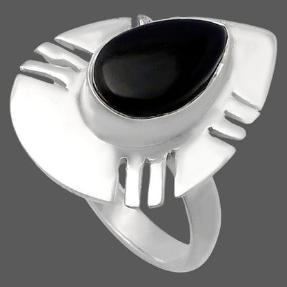 Natural Black Onyx - Brazil Ring size-6 R-1240 SDR224757