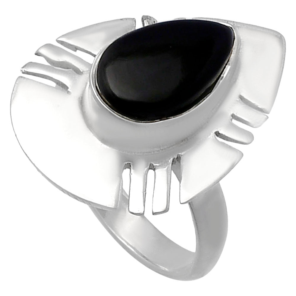 Natural Black Onyx - Brazil Ring size-6 R-1240 SDR224757