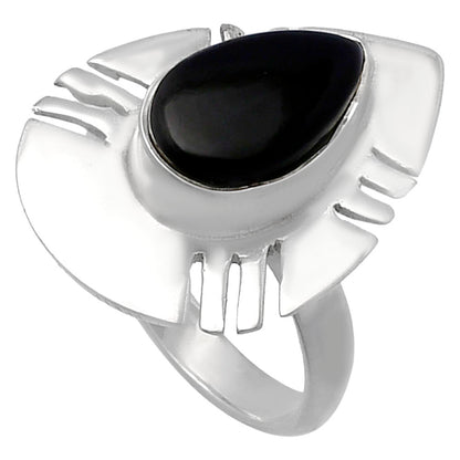 Natural Black Onyx - Brazil Ring size-6 R-1240 SDR224757