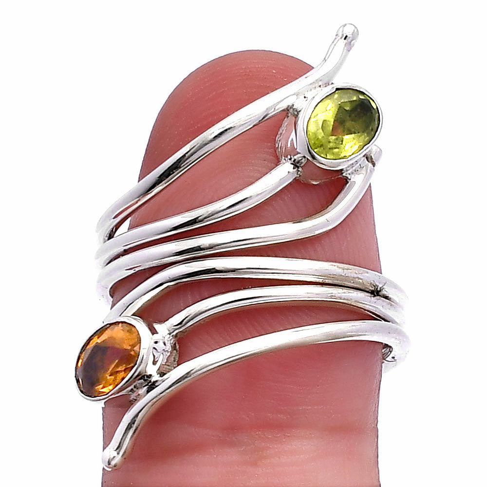 Adjustable - Peridot & Citrine Ring size-6 R-1409 SDR225209