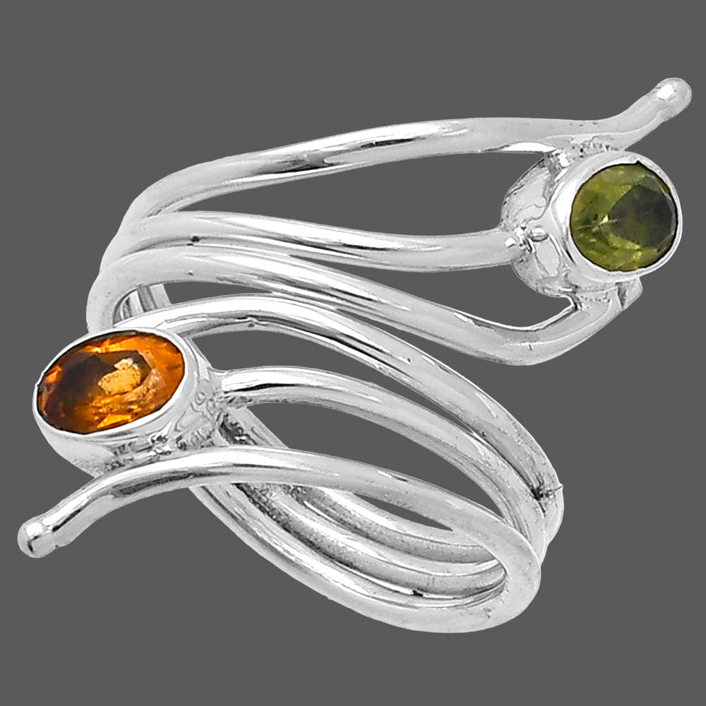 Adjustable - Peridot & Citrine Ring size-6 R-1409 SDR225209