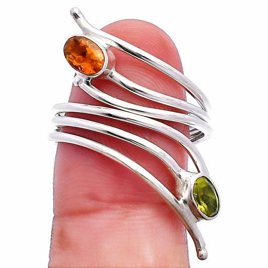 Adjustable Natural Multi Tourmaline Ring size-8 R-1409 SDR225217