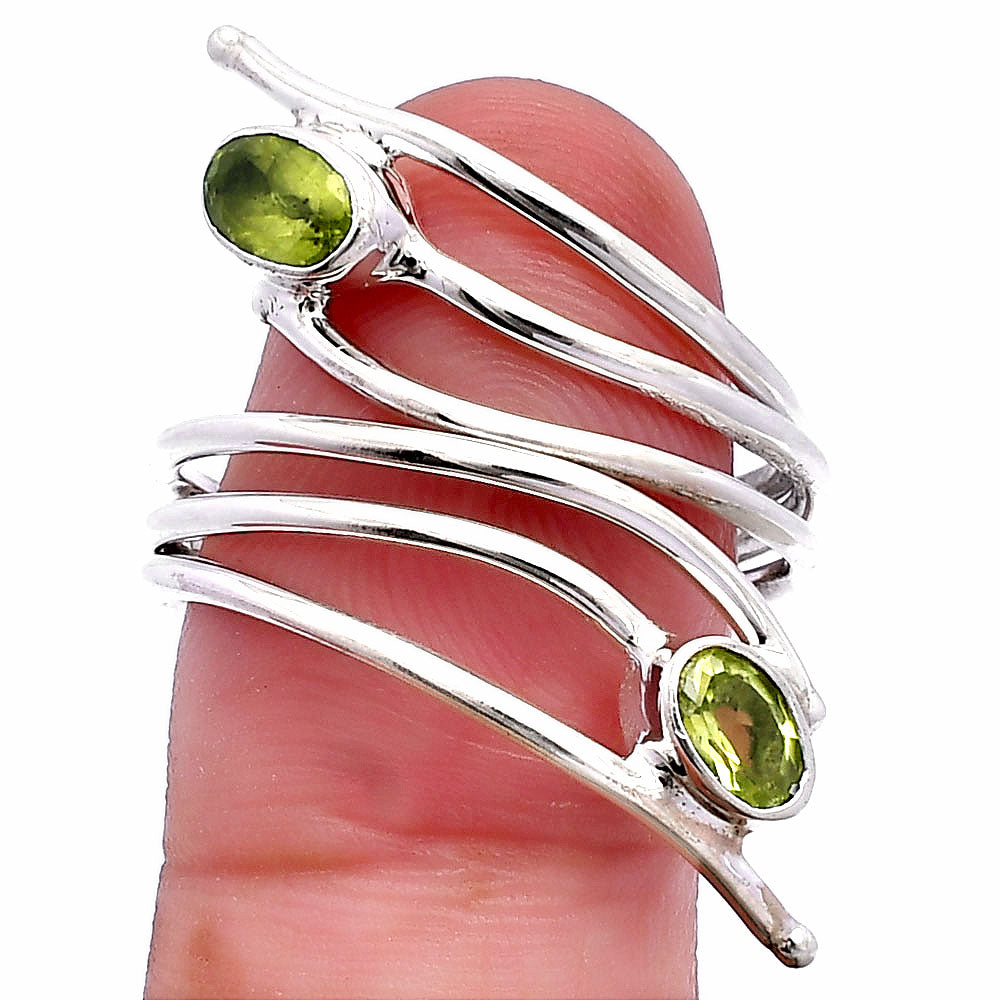 Adjustable - Natural Peridot Ring size-8.5 R-1409 SDR225247
