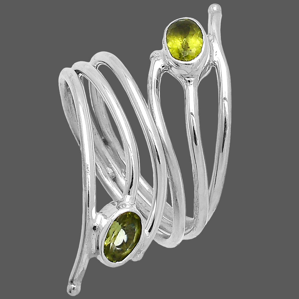 Adjustable - Natural Peridot Ring size-8.5 R-1409 SDR225247