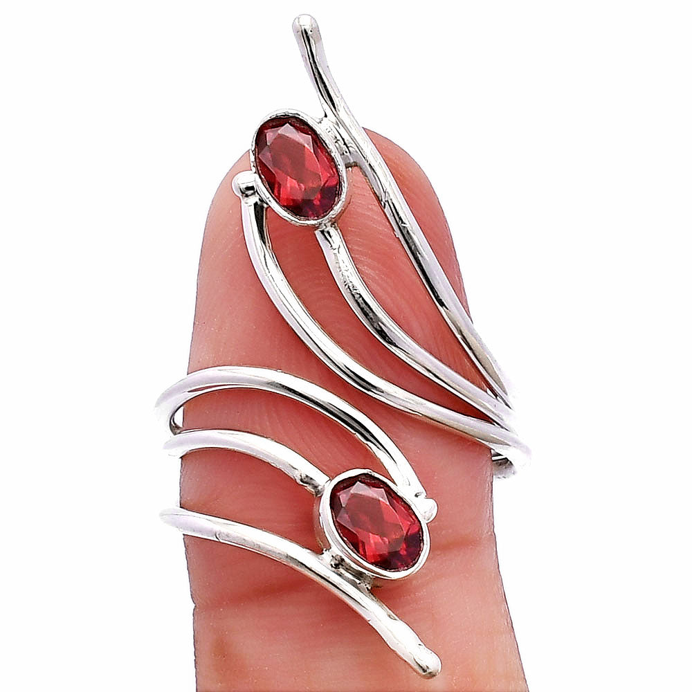 Adjustable - Hessonite Garnet Ring size-7 R-1409 SDR225248