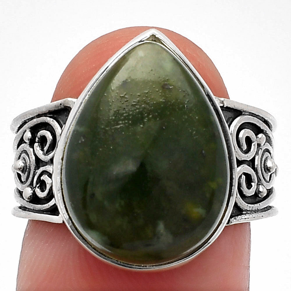 Natural Chrome Chalcedony Ring size-7 R-1431 SDR225323