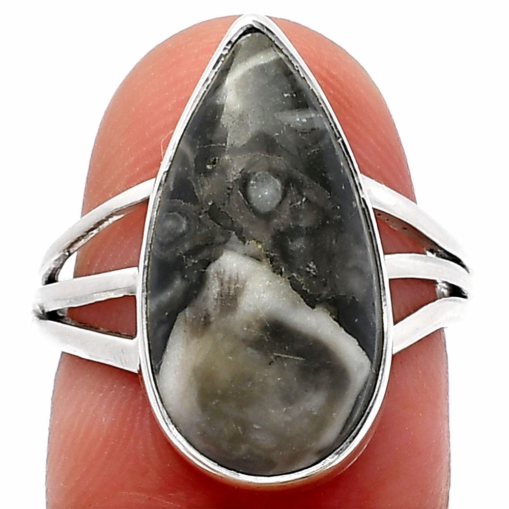 Natural Mexican Cabbing Fossil Ring size-7 R-1003 SDR225439