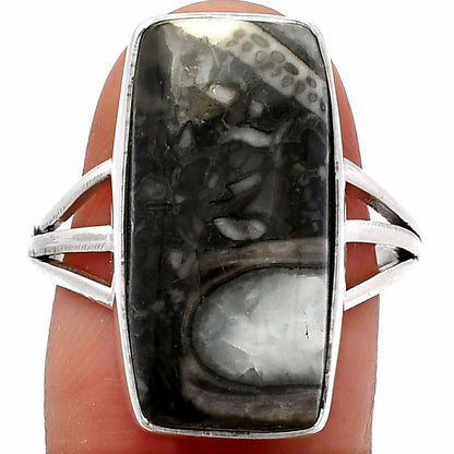 Natural Mexican Cabbing Fossil Ring size-9 R-1003 SDR225469