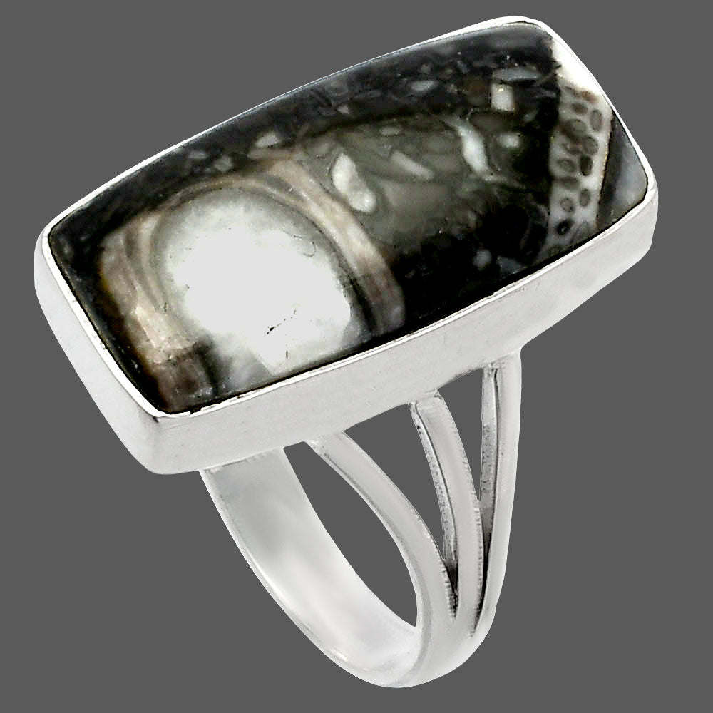 Natural Mexican Cabbing Fossil Ring size-9 R-1003 SDR225469