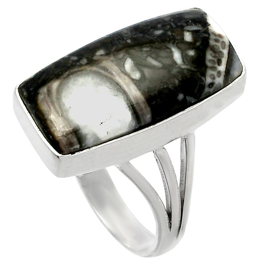 Natural Mexican Cabbing Fossil Ring size-9 R-1003 SDR225469