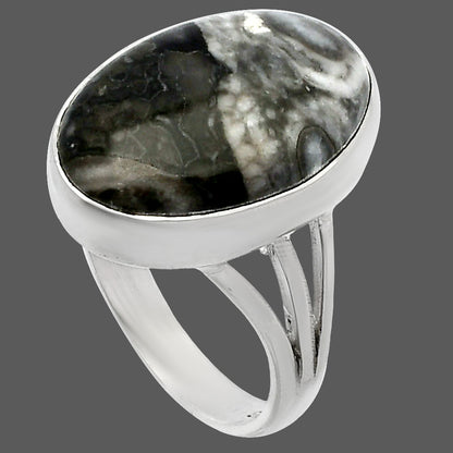 Natural Mexican Cabbing Fossil Ring size-8 R-1003 SDR225472