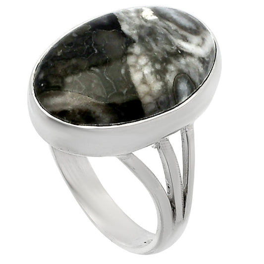 Natural Mexican Cabbing Fossil Ring size-8 R-1003 SDR225472